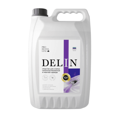 Средство для стирки сильнозагрязнённой и рабочей одежды Delin. 5 л