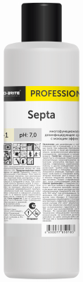 Многофункциональное дезинфицирующее средство с моющим эффектом Septa. 1 литр