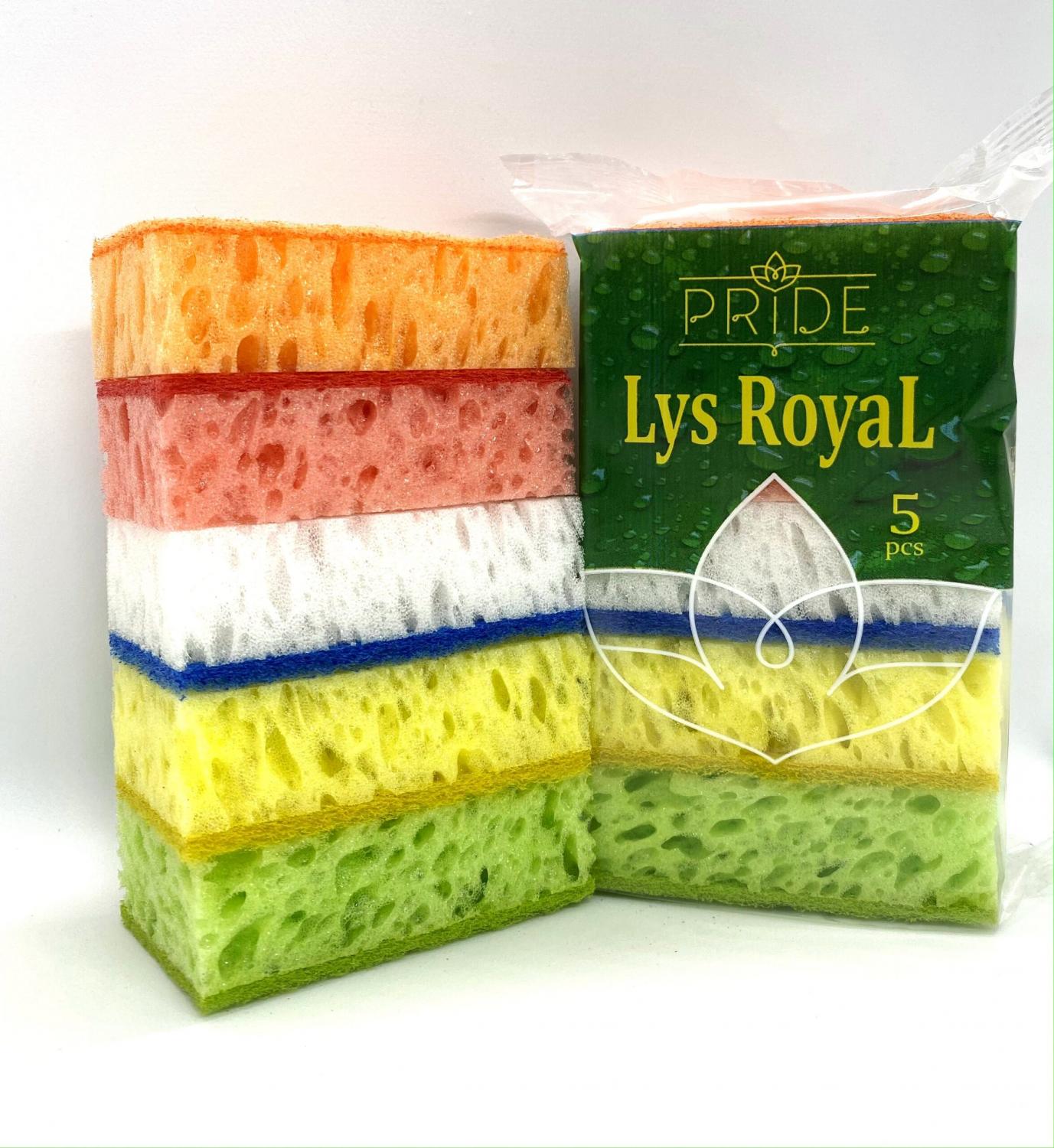 Губка бытовая 5 шт "Lys Royal" 30шт/уп в магазине БРАЙТПРОФЕССИОНАЛ.РФ, фото
