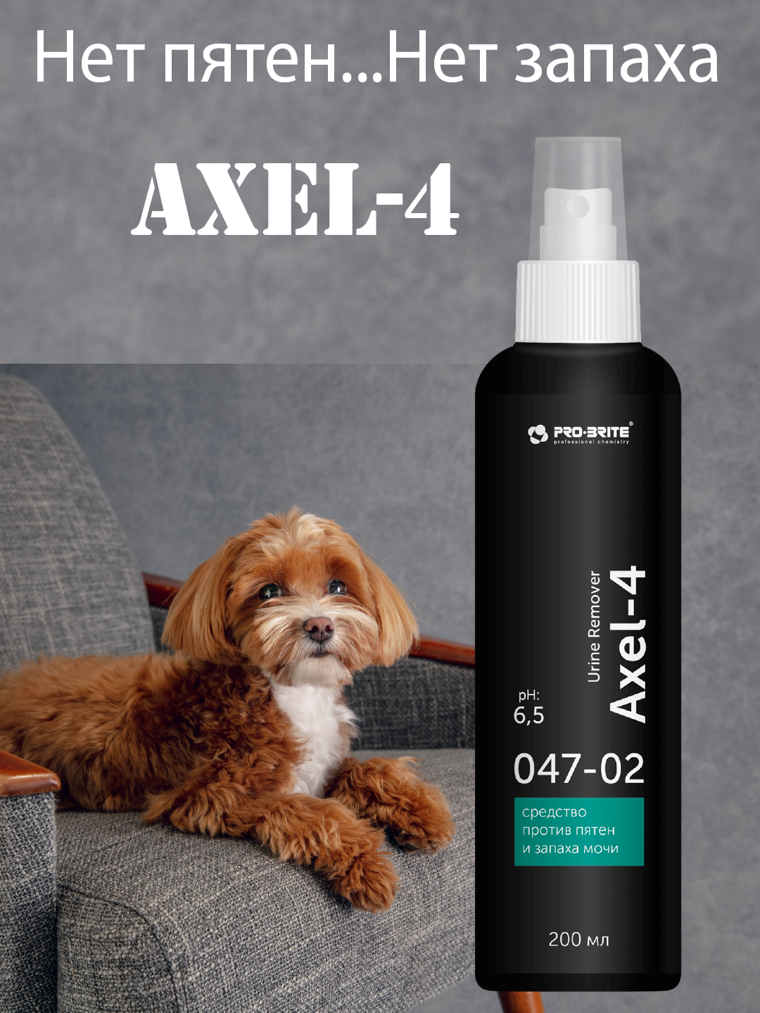 Средство от пятен и запаха мочи AXEL-4 Urine Remover. 200 мл в магазине БРАЙТПРОФЕССИОНАЛ.РФ, фото